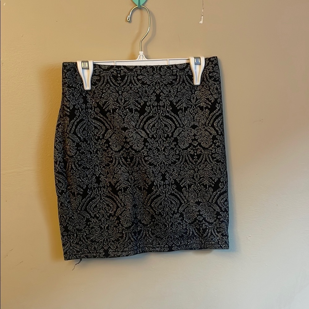 Black and Gray Mini Pencil Skirt for Cocktail Events (Bin D)
